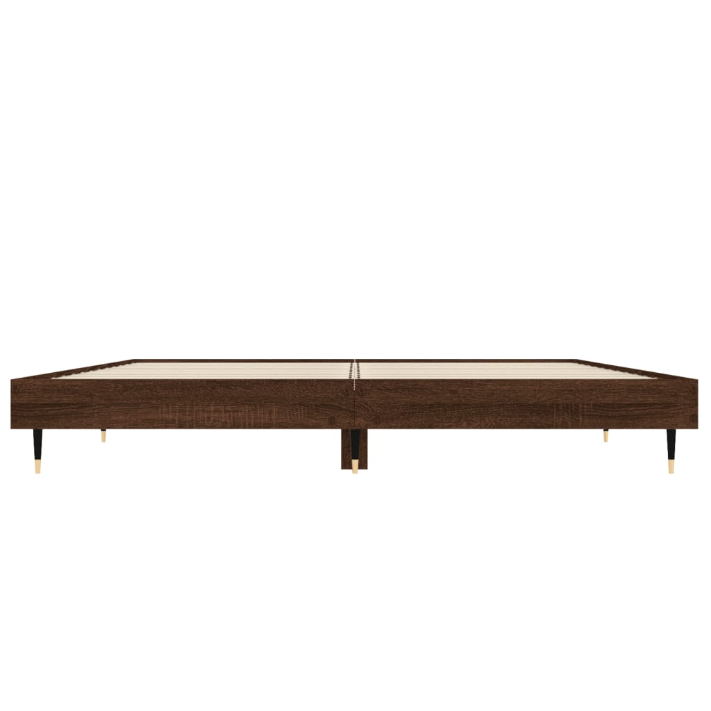 Cadre de lit sans matelas chêne marron 135x190 cm