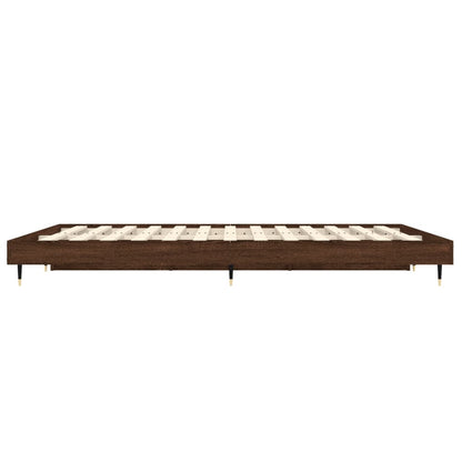 Cadre de lit sans matelas chêne marron 135x190 cm