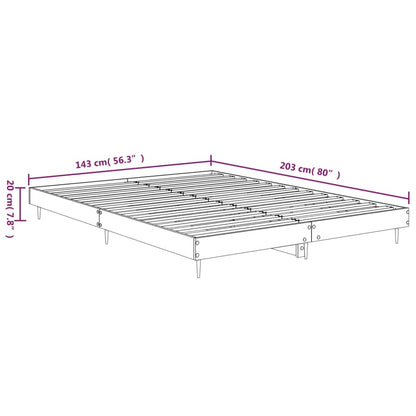 Cadre de lit sans matelas chêne marron 135x190 cm