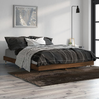 Cadre de lit sans matelas chêne marron 135x190 cm