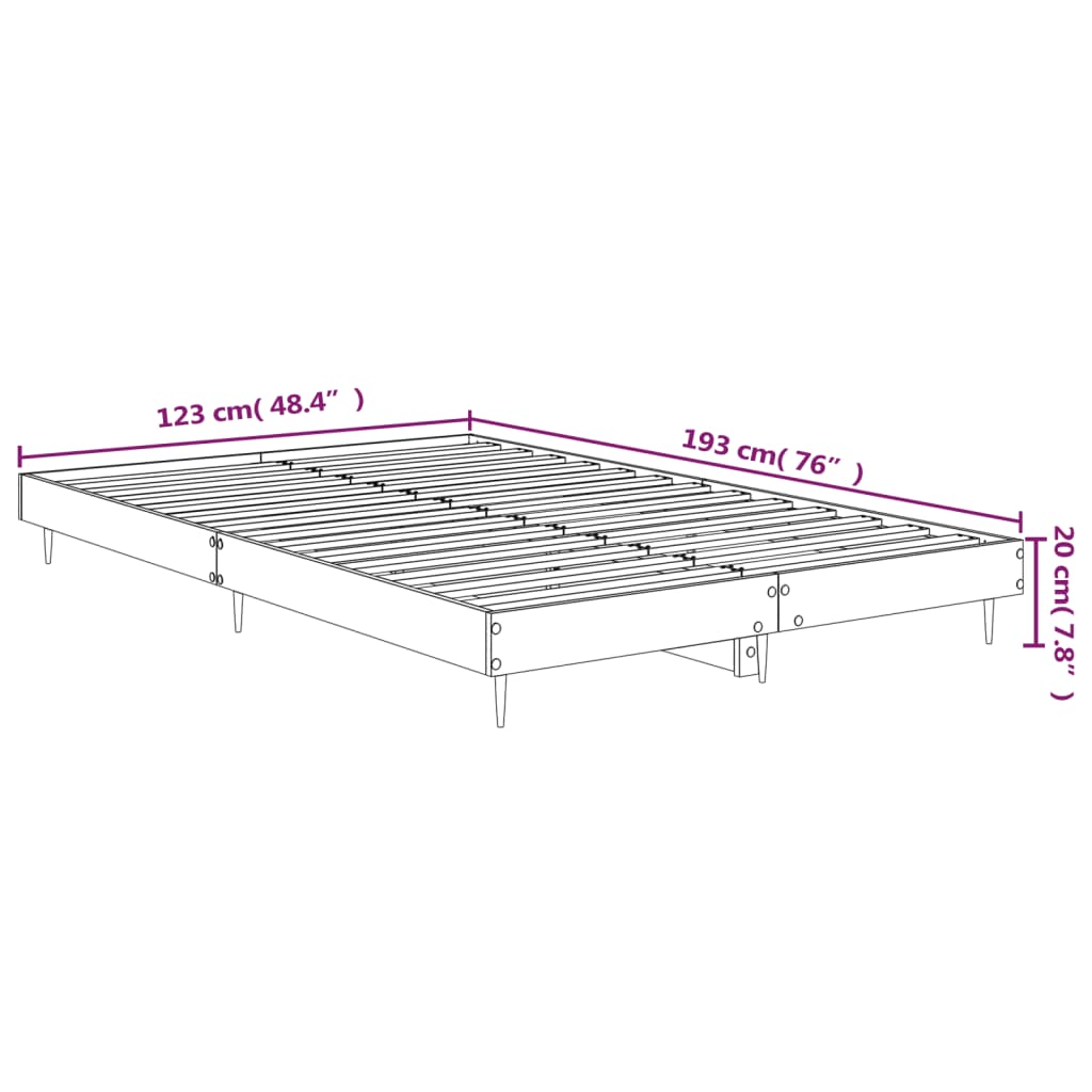 Cadre de lit sans matelas chêne sonoma 120x190 cm