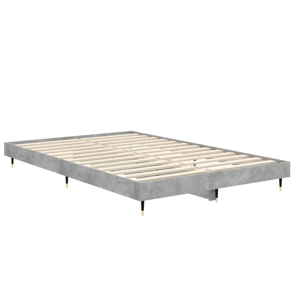 Cadre de lit sans matelas gris béton 120x190 cm