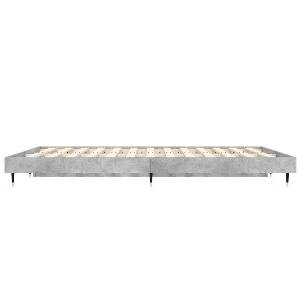 Cadre de lit sans matelas gris béton 120x190 cm