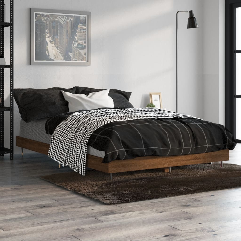 Cadre de lit sans matelas chêne marron 120x190 cm