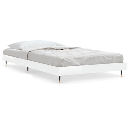 Cadre de lit sans matelas blanc brillant 90x190 cm