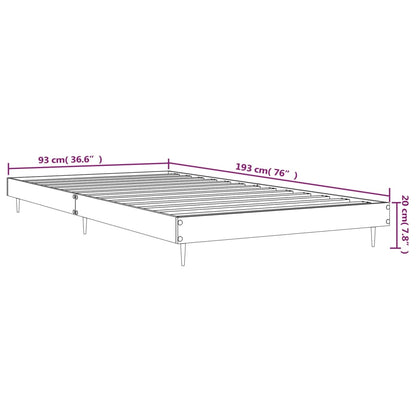 Cadre de lit sans matelas blanc brillant 90x190 cm