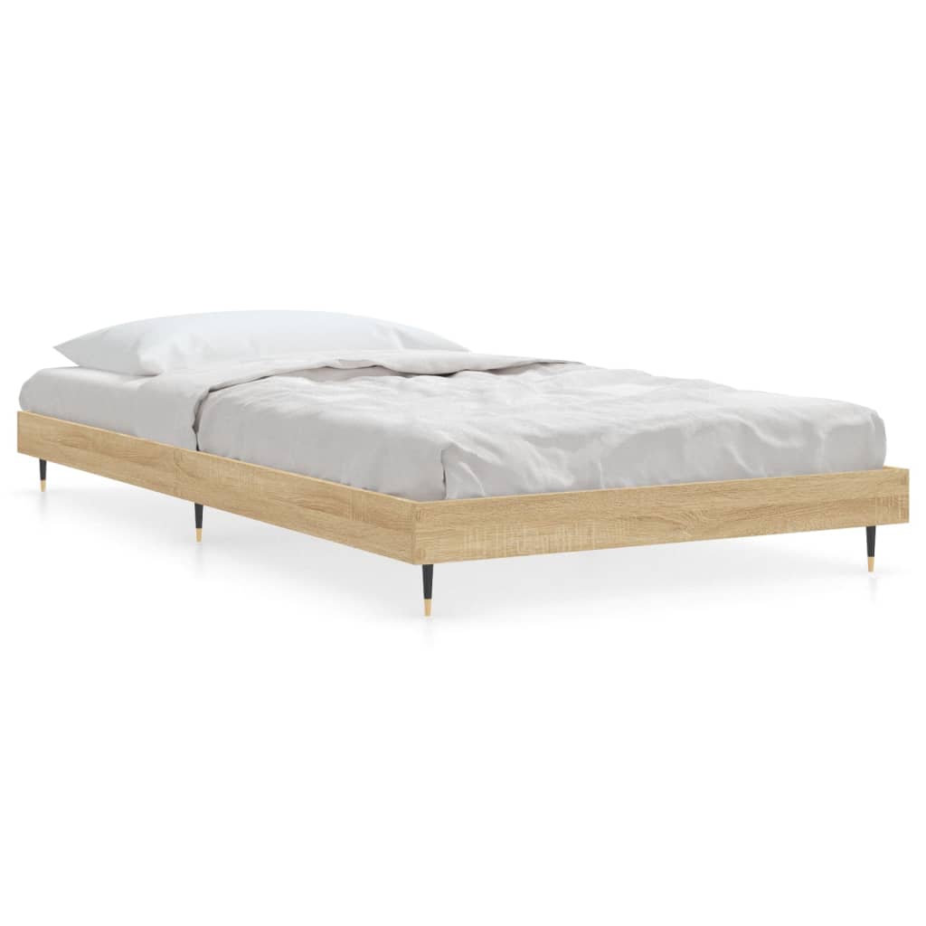 Cadre de lit sans matelas chêne sonoma 90x190 cm