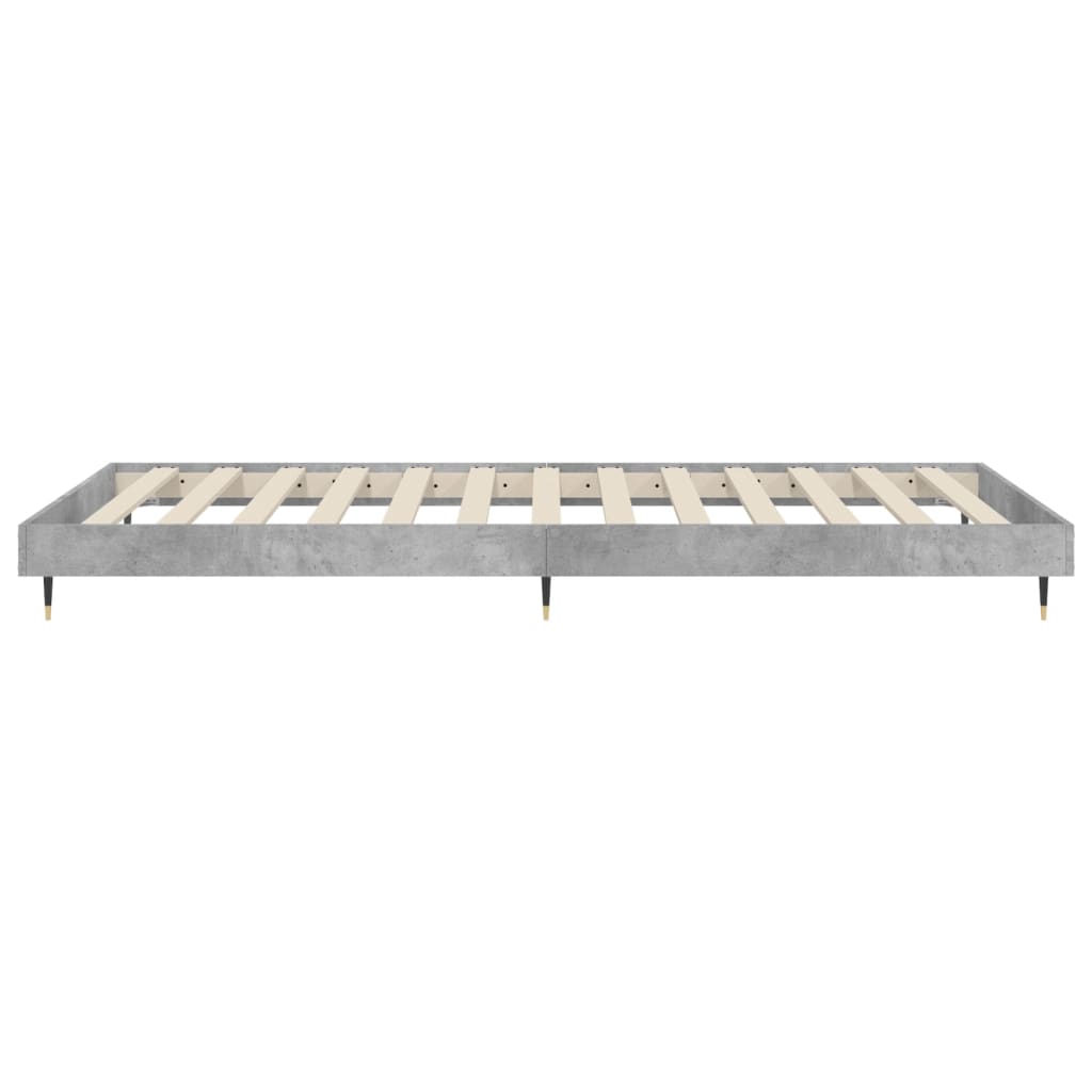 Cadre de lit sans matelas gris béton 90x190 cm