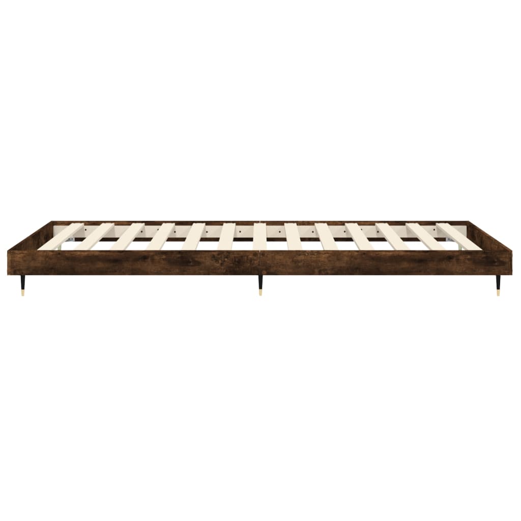 Cadre de lit sans matelas chêne fumé 90x190cm bois d'ingénierie