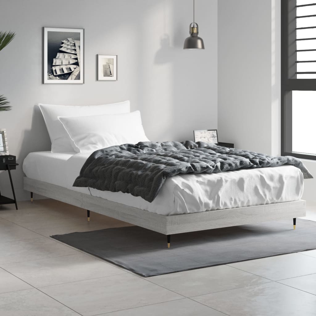 Cadre de lit sans matelas sonoma gris 90x190 cm