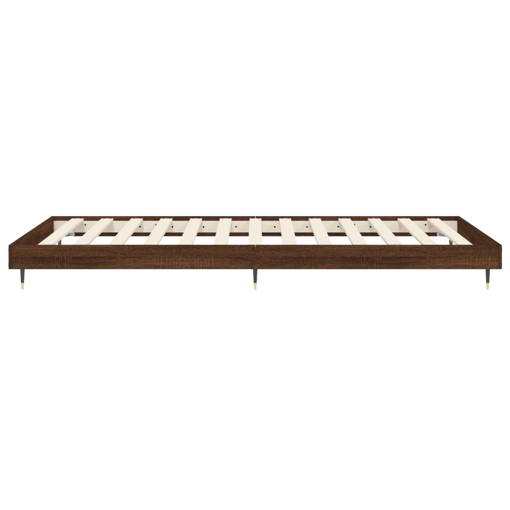 Cadre de lit sans matelas chêne marron 90x190cm bois ingénierie