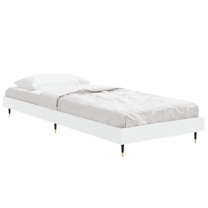 Cadre de lit sans matelas blanc 75x190 cm bois d'ingénierie