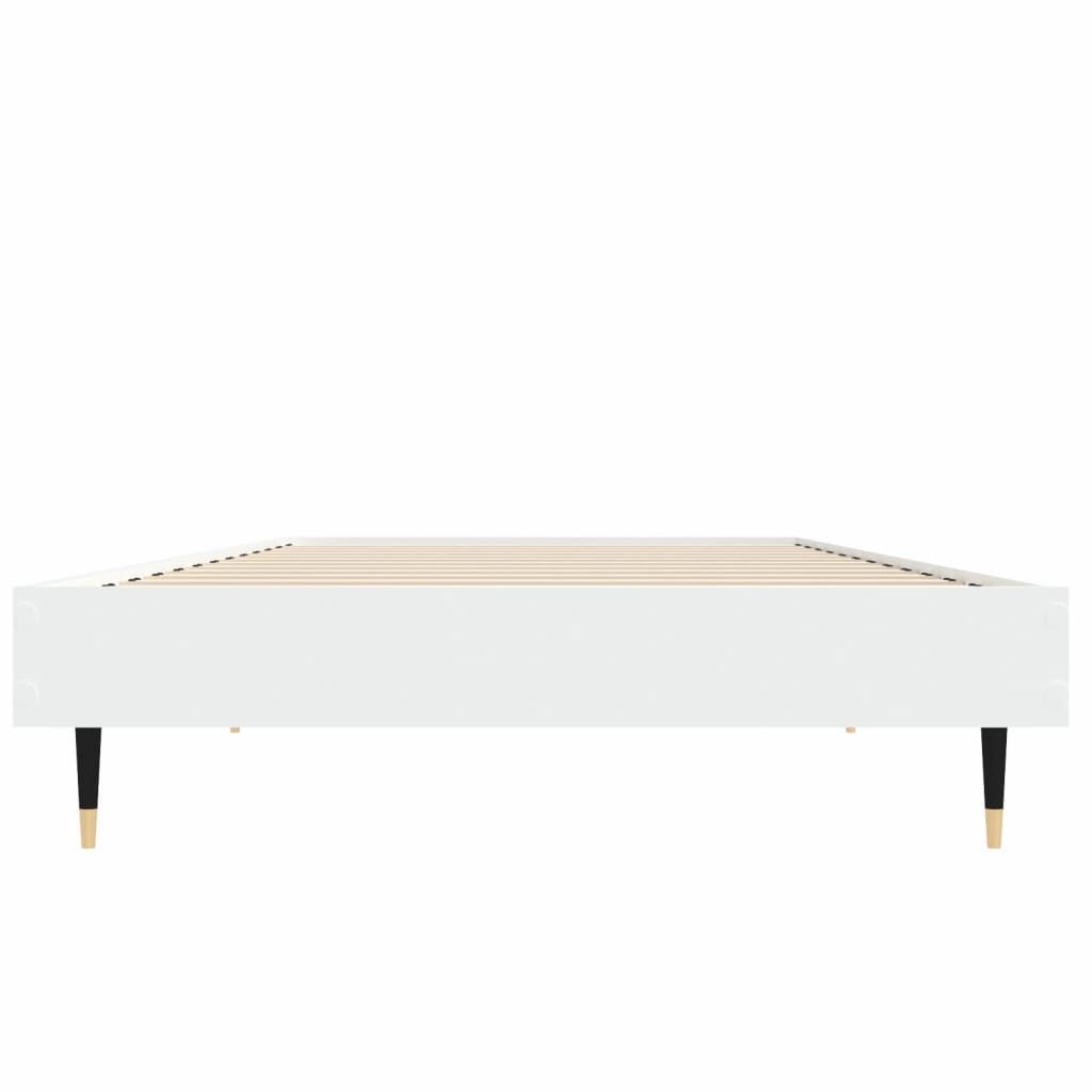 Cadre de lit sans matelas blanc 75x190 cm bois d'ingénierie