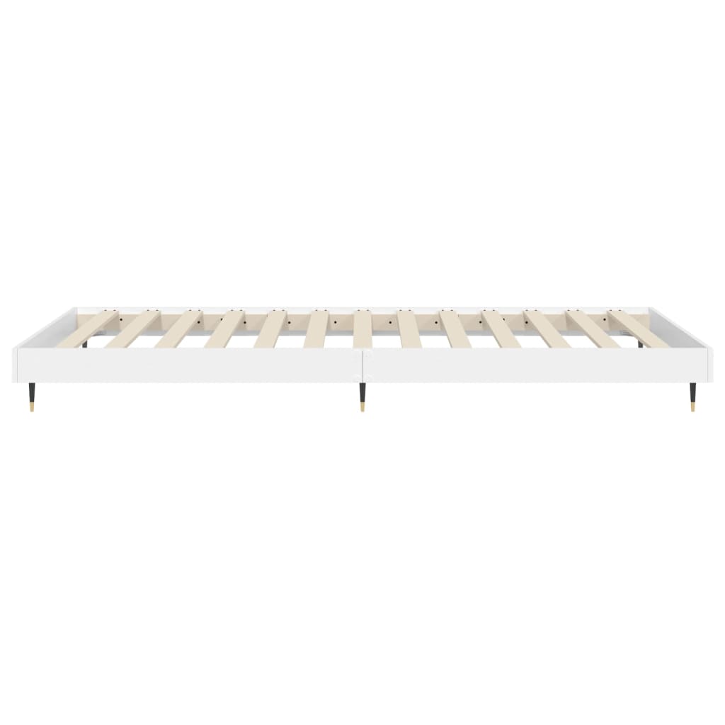 Cadre de lit sans matelas blanc 75x190 cm bois d'ingénierie