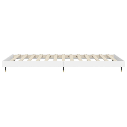 Cadre de lit sans matelas blanc 75x190 cm bois d'ingénierie