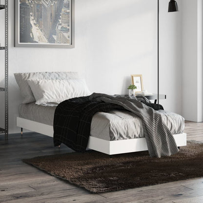 Cadre de lit sans matelas blanc 75x190 cm bois d'ingénierie