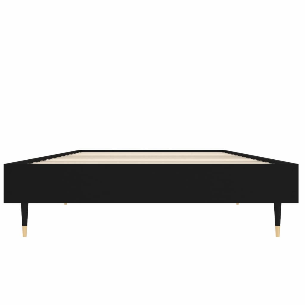 Cadre de lit sans matelas noir 75x190 cm bois ingénierie