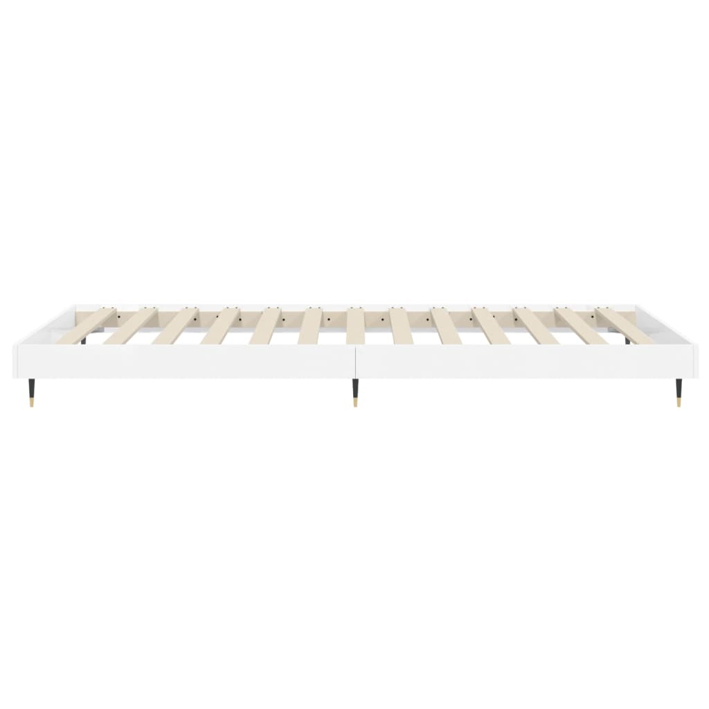 Cadre de lit sans matelas blanc brillant 75x190 cm