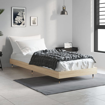 Cadre de lit sans matelas chêne sonoma 75x190 cm