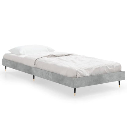 Cadre de lit sans matelas gris béton 75x190 cm