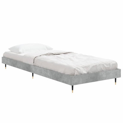 Cadre de lit sans matelas gris béton 75x190 cm