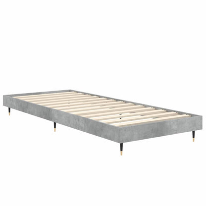 Cadre de lit sans matelas gris béton 75x190 cm