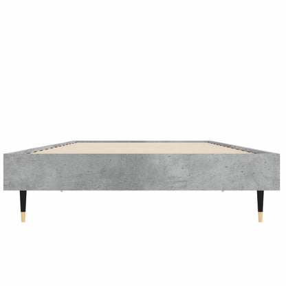 Cadre de lit sans matelas gris béton 75x190 cm