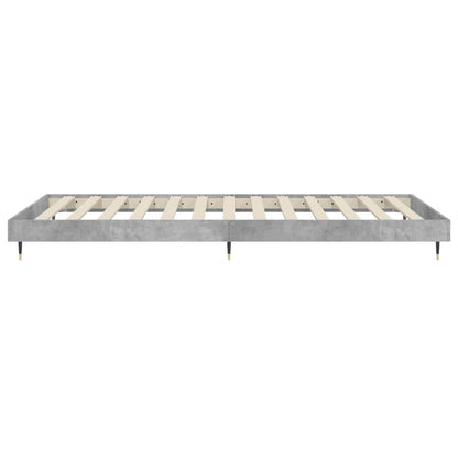 Cadre de lit sans matelas gris béton 75x190 cm