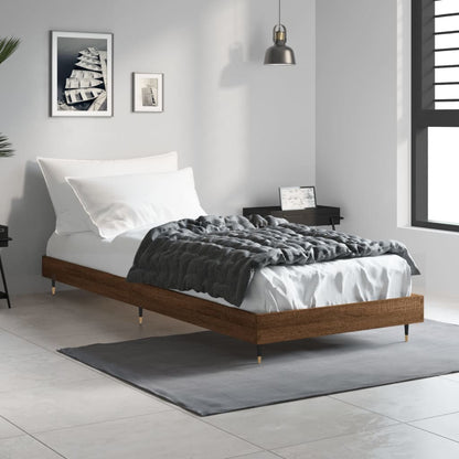 Cadre de lit sans matelas chêne marron 75x190cm bois ingénierie