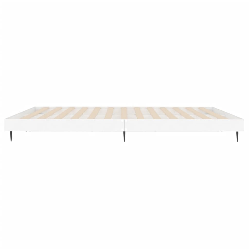 Cadre de lit sans matelas blanc 200x200 cm bois d'ingénierie