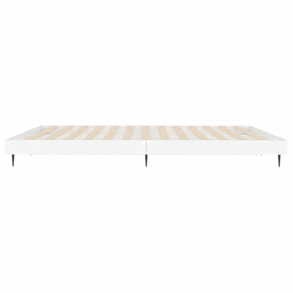 Cadre de lit sans matelas blanc 200x200 cm bois d'ingénierie