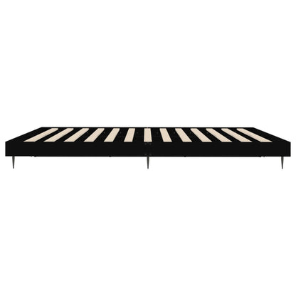 Cadre de lit sans matelas noir 200x200 cm bois d'ingénierie