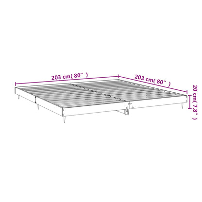 Cadre de lit sans matelas noir 200x200 cm bois d'ingénierie