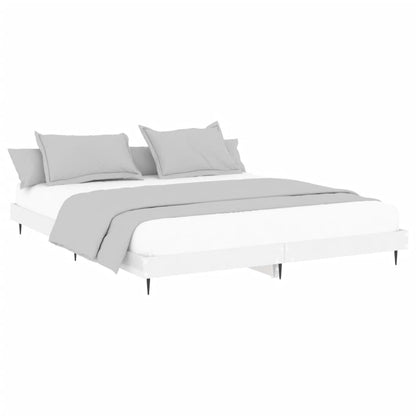 Cadre de lit sans matelas blanc brillant 200x200 cm