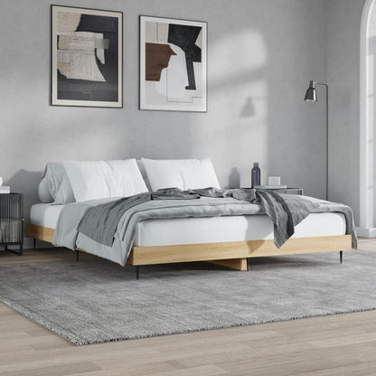 Cadre de lit sans matelas chêne sonoma 200x200 cm