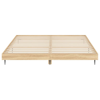 Cadre de lit sans matelas chêne sonoma 200x200 cm