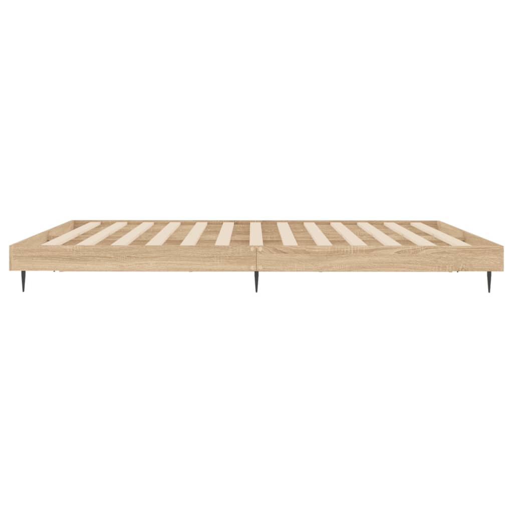 Cadre de lit sans matelas chêne sonoma 200x200 cm