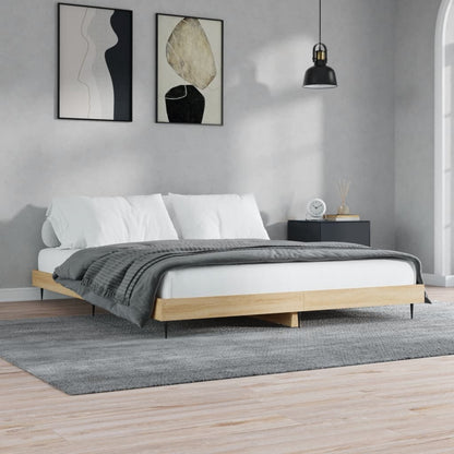 Cadre de lit sans matelas chêne sonoma 200x200 cm