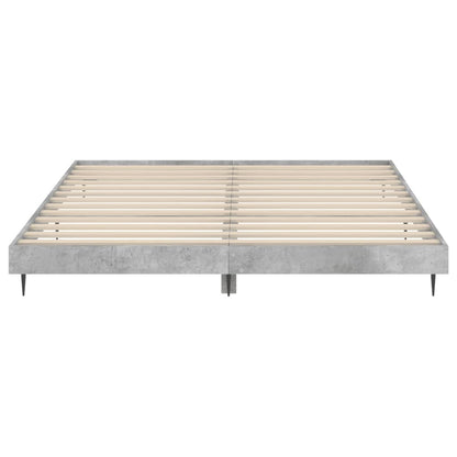 Cadre de lit sans matelas gris béton 200x200 cm