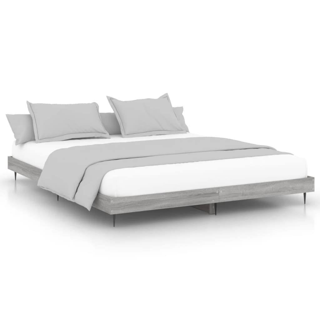 Cadre de lit sans matelas sonoma gris 200x200 cm