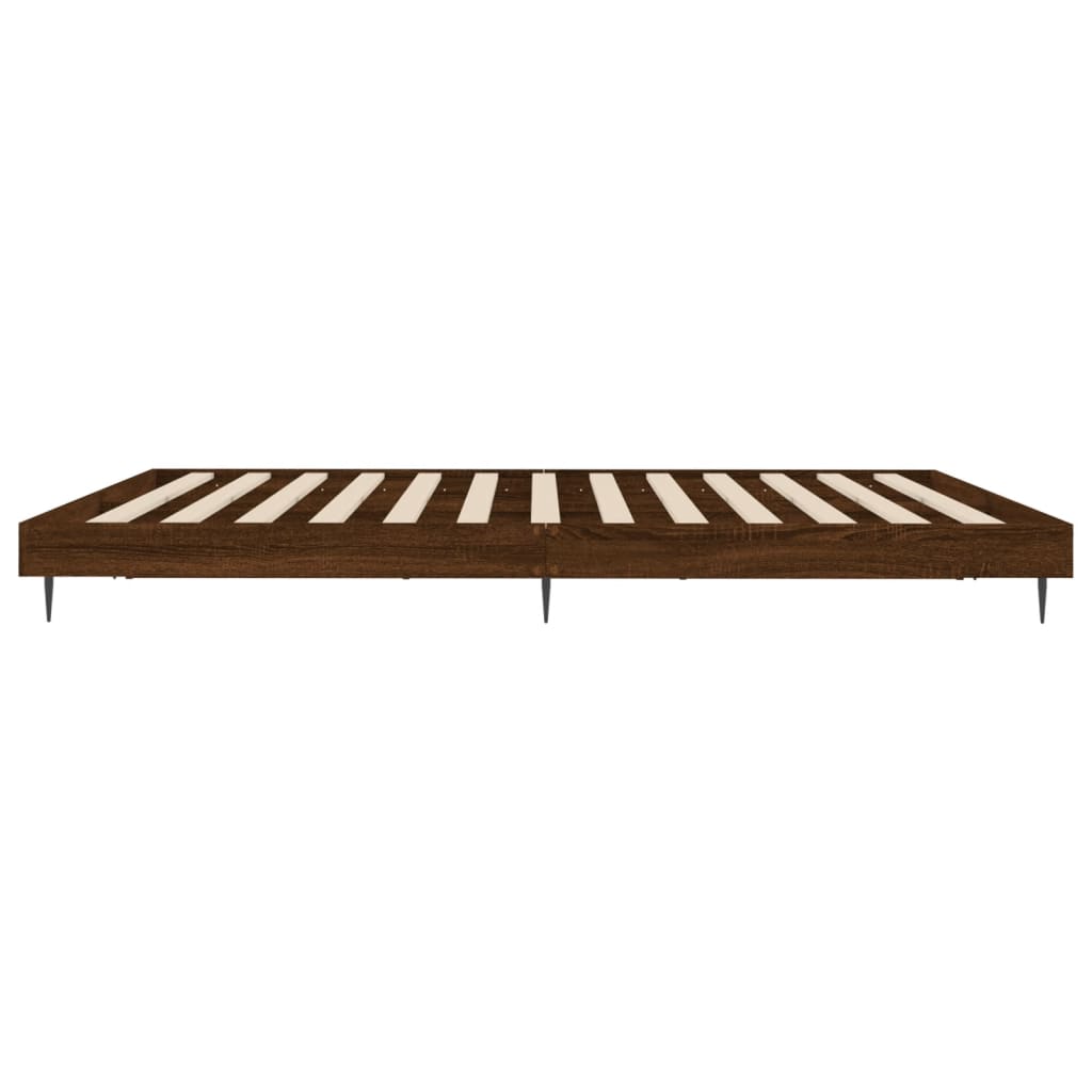 Cadre de lit sans matelas chêne marron 200x200 cm