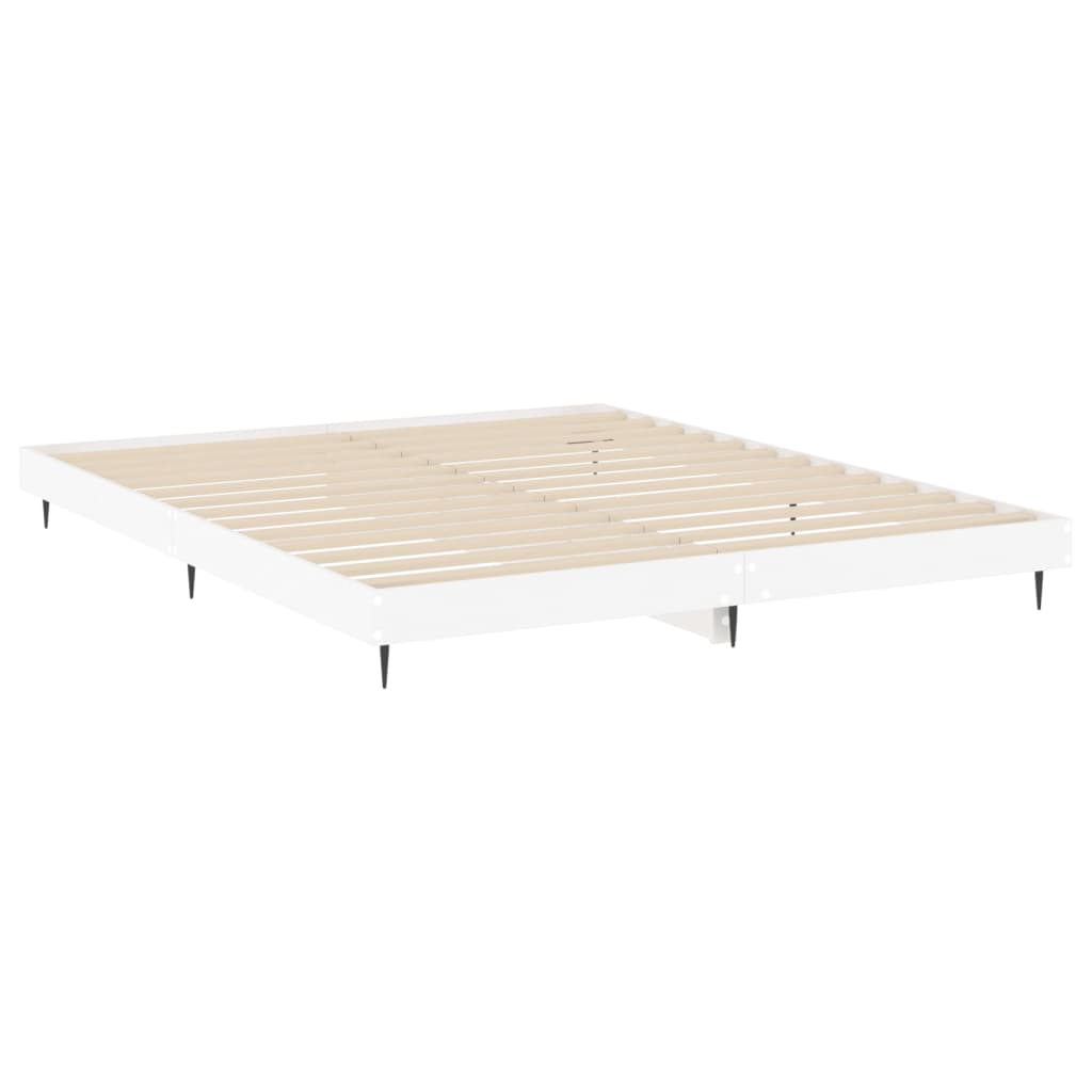 Cadre de lit sans matelas blanc 180x200 cm bois d'ingénierie