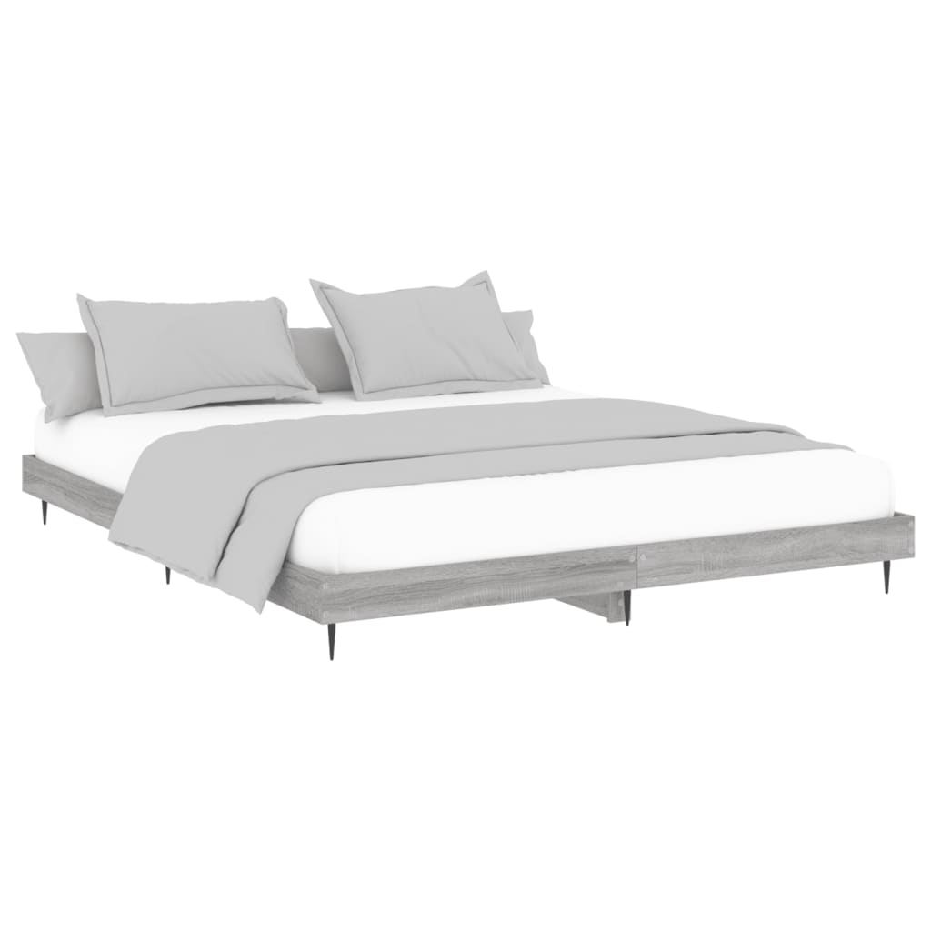 Cadre de lit sans matelas sonoma gris 180x200 cm