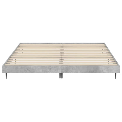 Cadre de lit sans matelas gris béton 160x200 cm