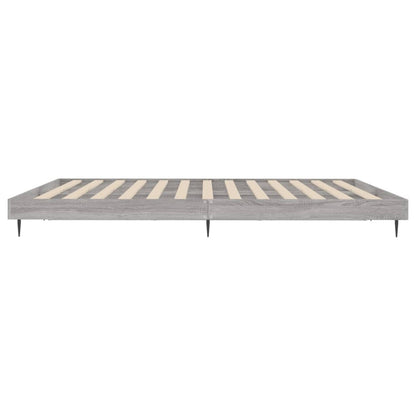 Cadre de lit sans matelas sonoma gris 160x200cm bois ingénierie