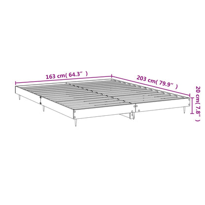 Cadre de lit sans matelas sonoma gris 160x200cm bois ingénierie