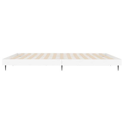 Cadre de lit sans matelas blanc 150x200 cm bois d'ingénierie