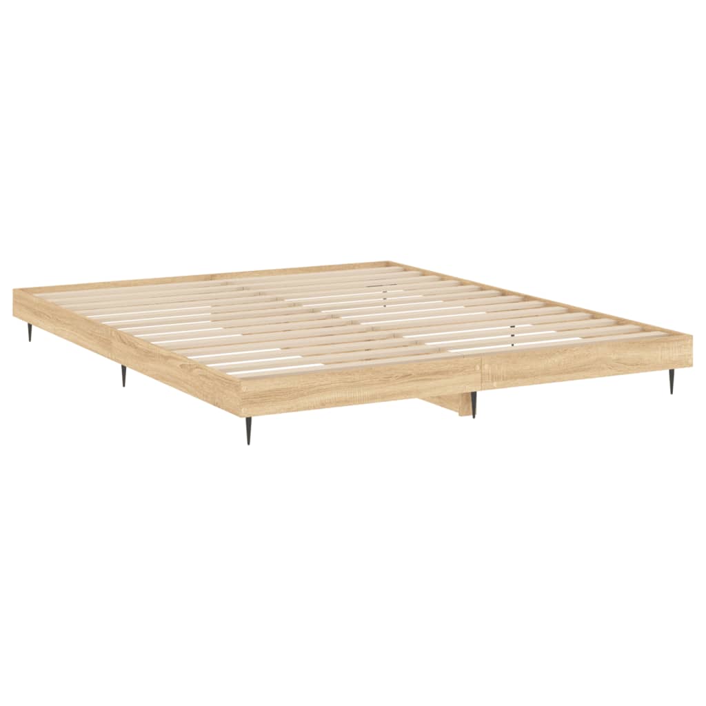 Cadre de lit sans matelas chêne sonoma 150x200 cm