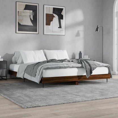 Cadre de lit sans matelas chêne marron 150x200 cm