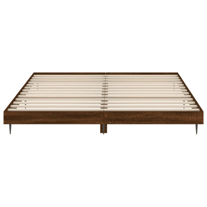 Cadre de lit sans matelas chêne marron 150x200 cm